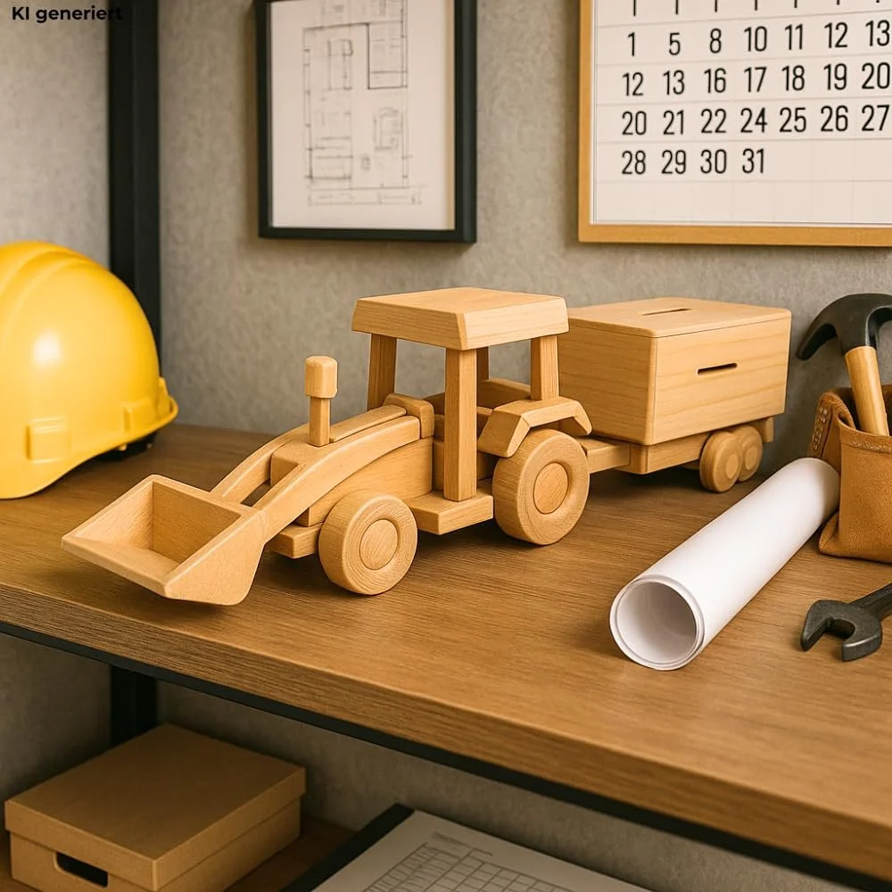 Скарбничка Екскаватор Дерев'яна 42x8x12 см, фото №3