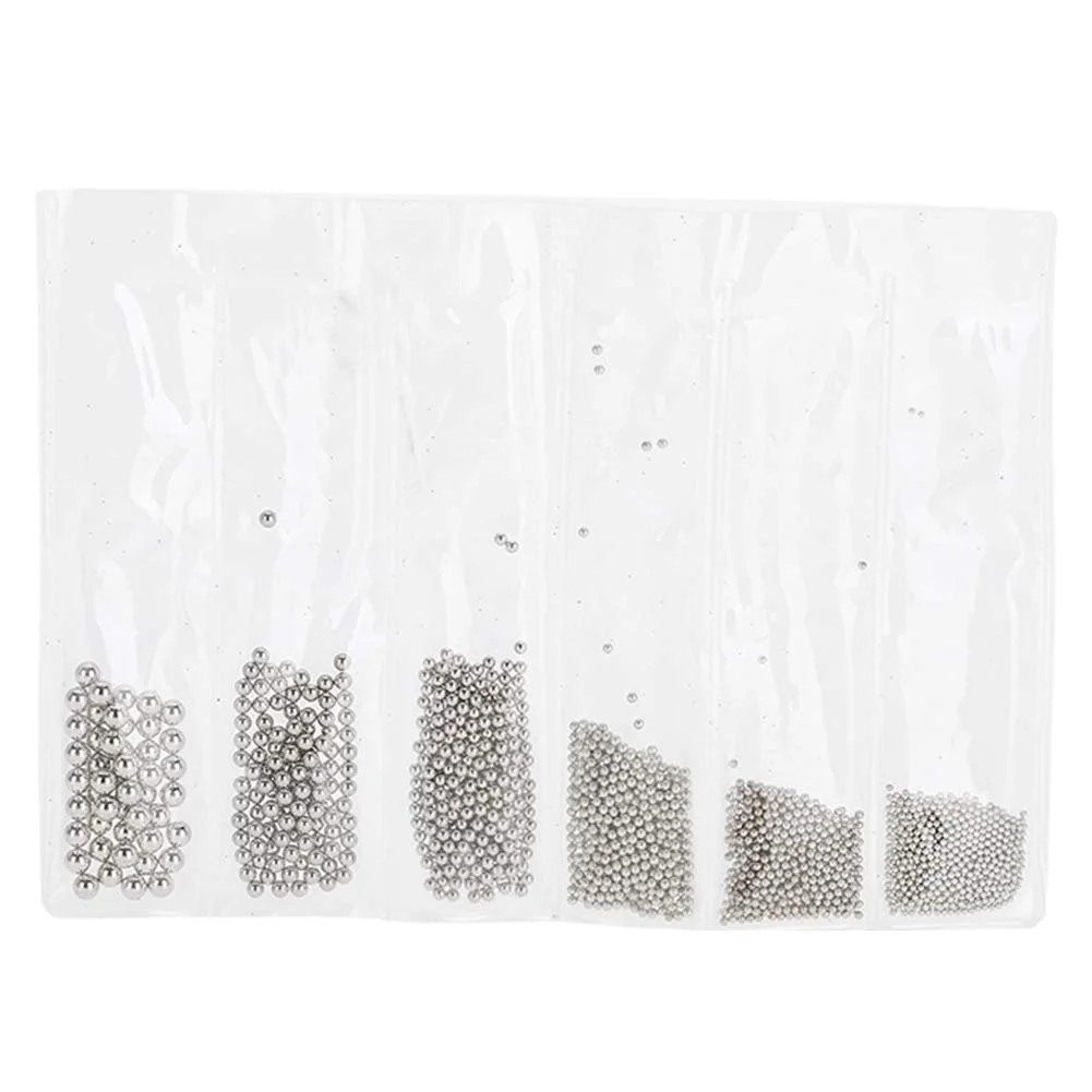 Украшения для ногтей 4 цвета Шарики стальные 0.5 мм 3.0 мм Аксессуары для маникюра Шарики стальные мини для дизайна ногтей Золотой Серебряный Розовый, фото №1