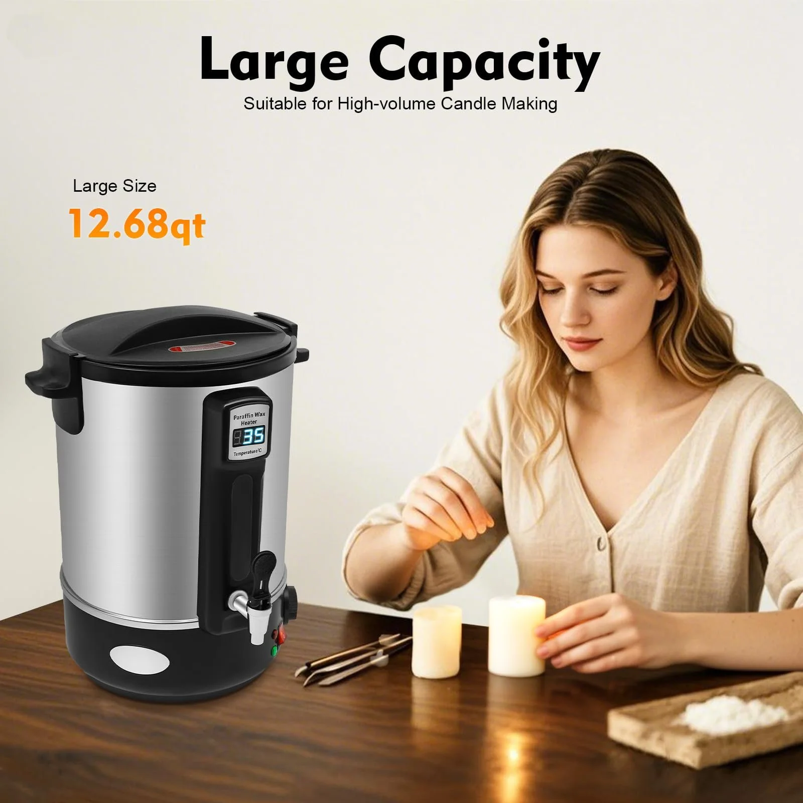 Воскоплав Melting Pot 1100 Вт 12 л LED 30-100 °C нержавеющая сталь, фото №3 Воскоплав Melting Pot 1100 Вт 12 л LED 30-100 °C нержавеющая сталь, фото №3