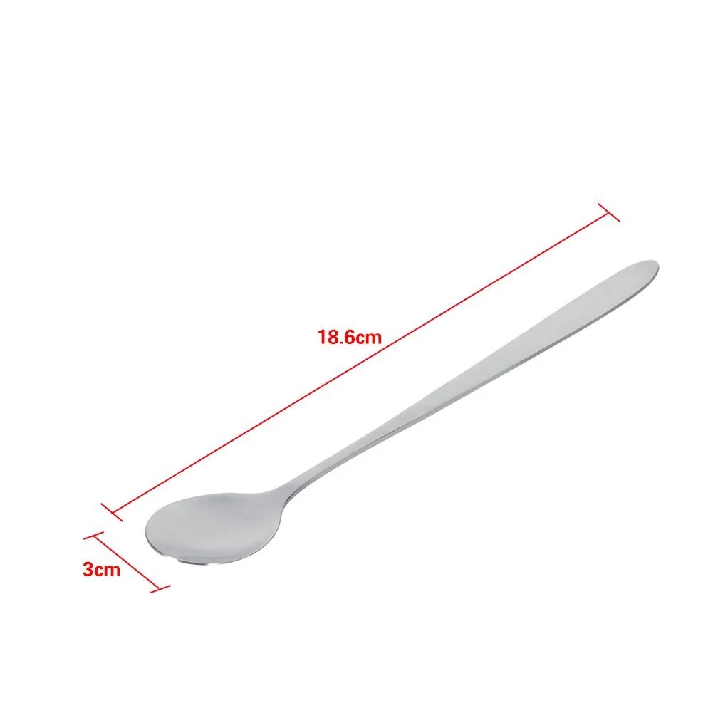 Набір з 6 ложок для макіато з нержавіючої сталі з довгою ручкою, стильні, фото №2