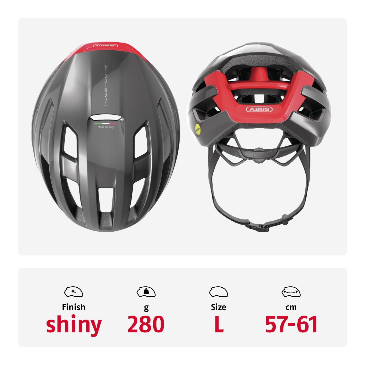 Шлем ABUS PowerDome MIPS, для шоссейного велосипеда, легкий, с системой вентиляции и защиты от ударов, фото №3