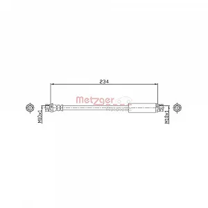 Тормозной шланг METZGER 4110359 GREENPARTS VAG задний мост слева - Фото 1