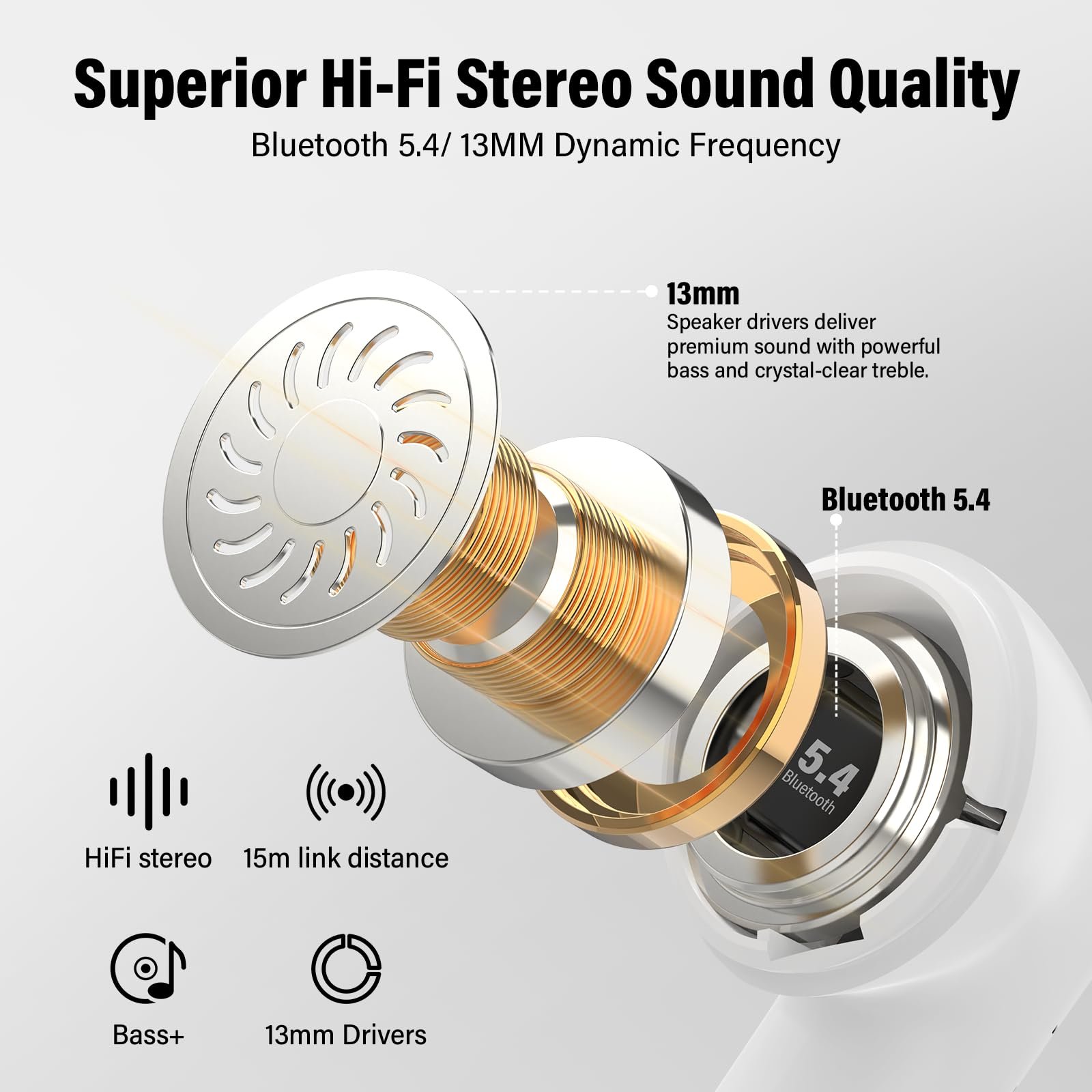 Навушники Перекладач AI 3-в-1 Голосовий 144 Мови з 200+ AI Додатками, Білий, фото №6