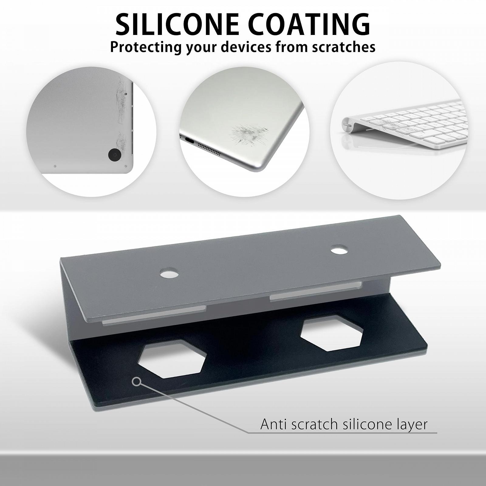 Тримач для ноутбука MyGadget металевий під стіл [Макс. товщина 30 мм] з силіконовим захистом від подряпин Чорний, фото №4