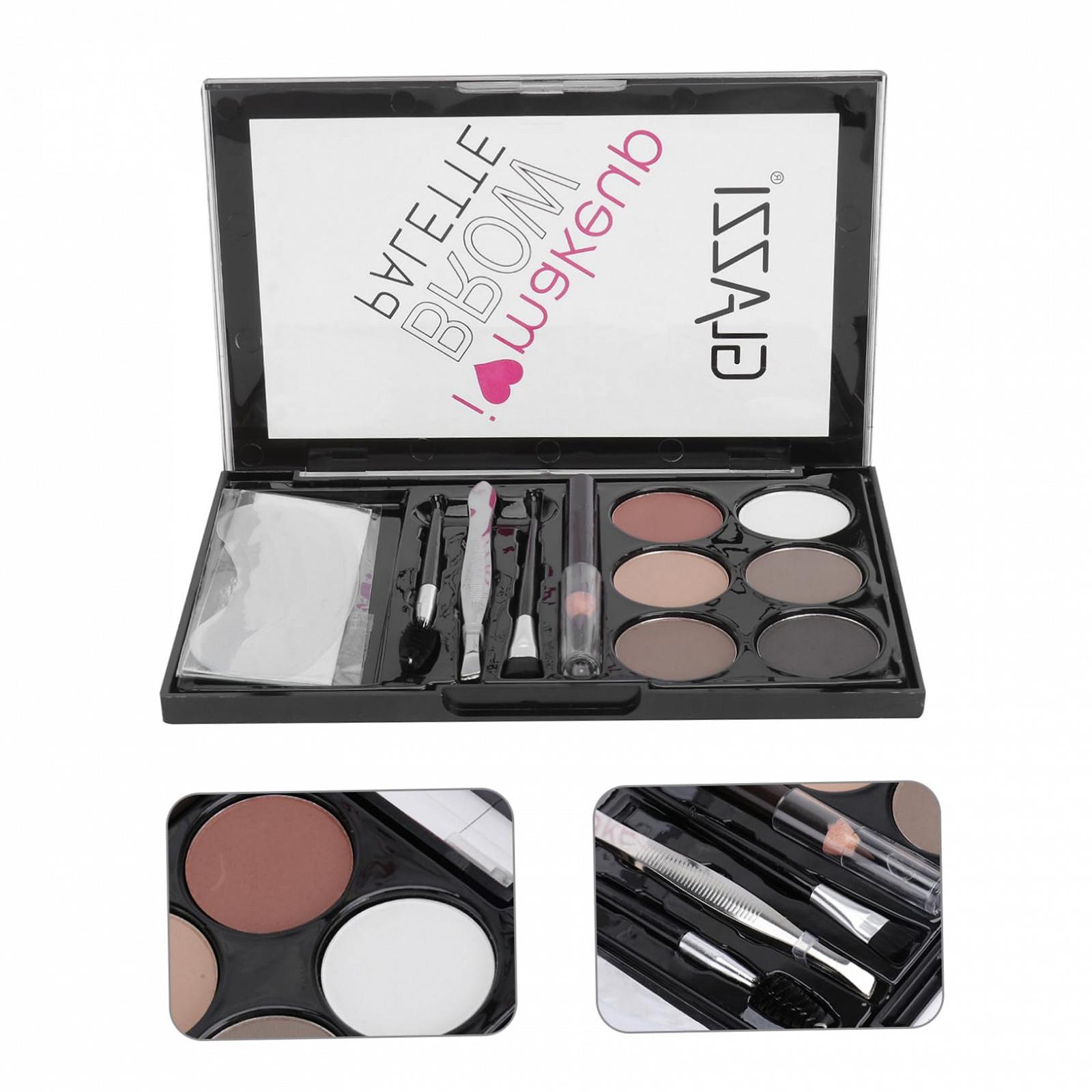 Набор FOMIYES 2 шт для бровей с пудрой Воспламененная Помада Матовые и Мерцающие Тени для век Щетка для бровей, фото №7