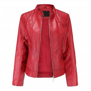 Куртка мотоциклетная DISSA PB536 Женская из искусственной кожи Slim Zip Короткое пальто со стойкой - Фото 1