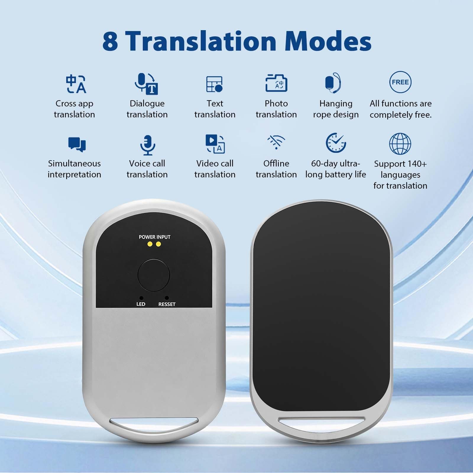 Перекладач Великий Магнітний AI, 144 мови, двосторонній реального часу, підтримка усного та відеоперекладу (T5), фото №2