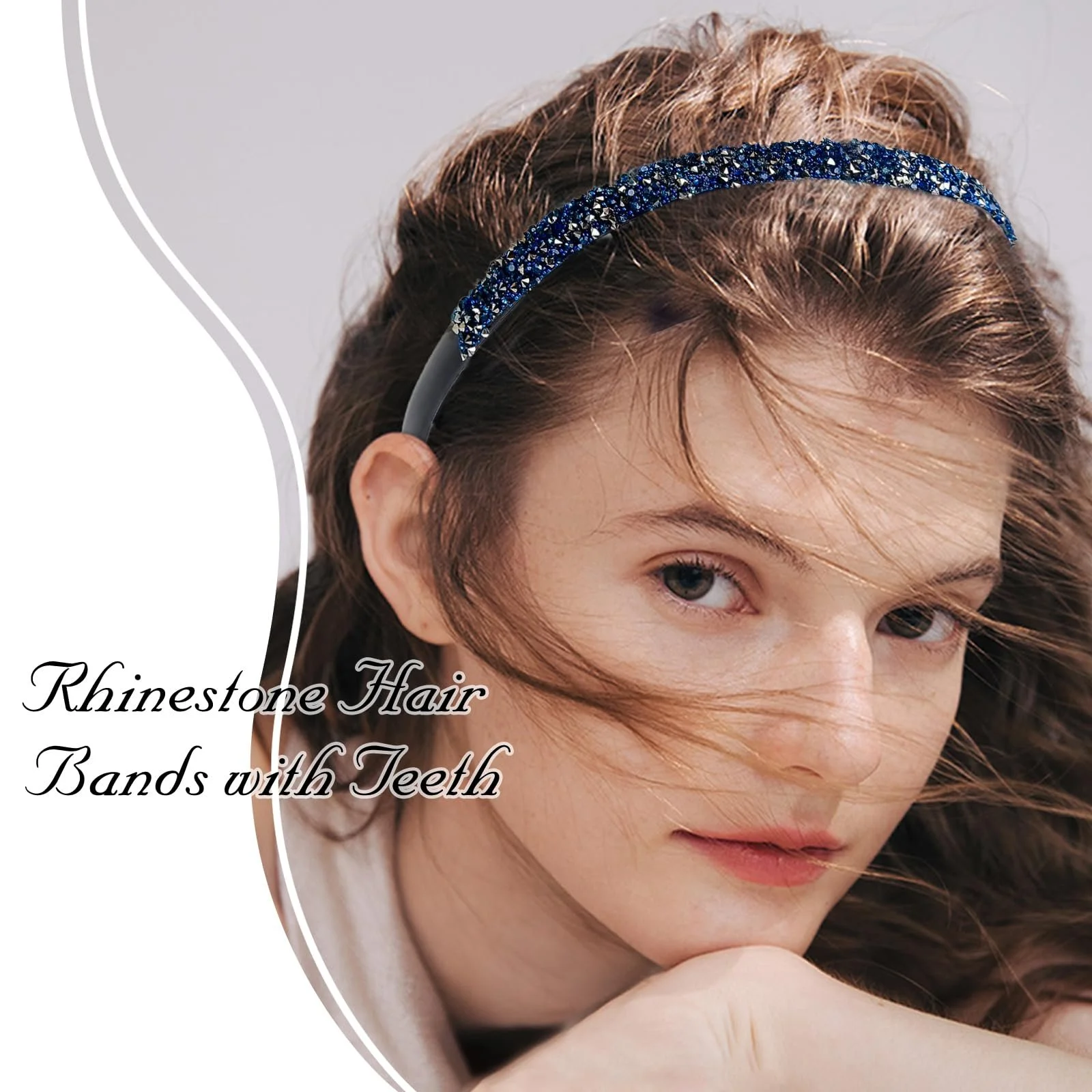 Набір з 4 обручів на голову з кристалами, фото №5