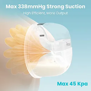 Молоковідсмоктувач Paruu P10 Електричний Hands-Free, 4 режими 9 рівнів з фланцем 19/21/24/28 мм, 338mmHg Сильна сила всмоктування, Портативний електричний зі Smart-дисплеєм (2, Білий) synthetic.ua - Фото 1