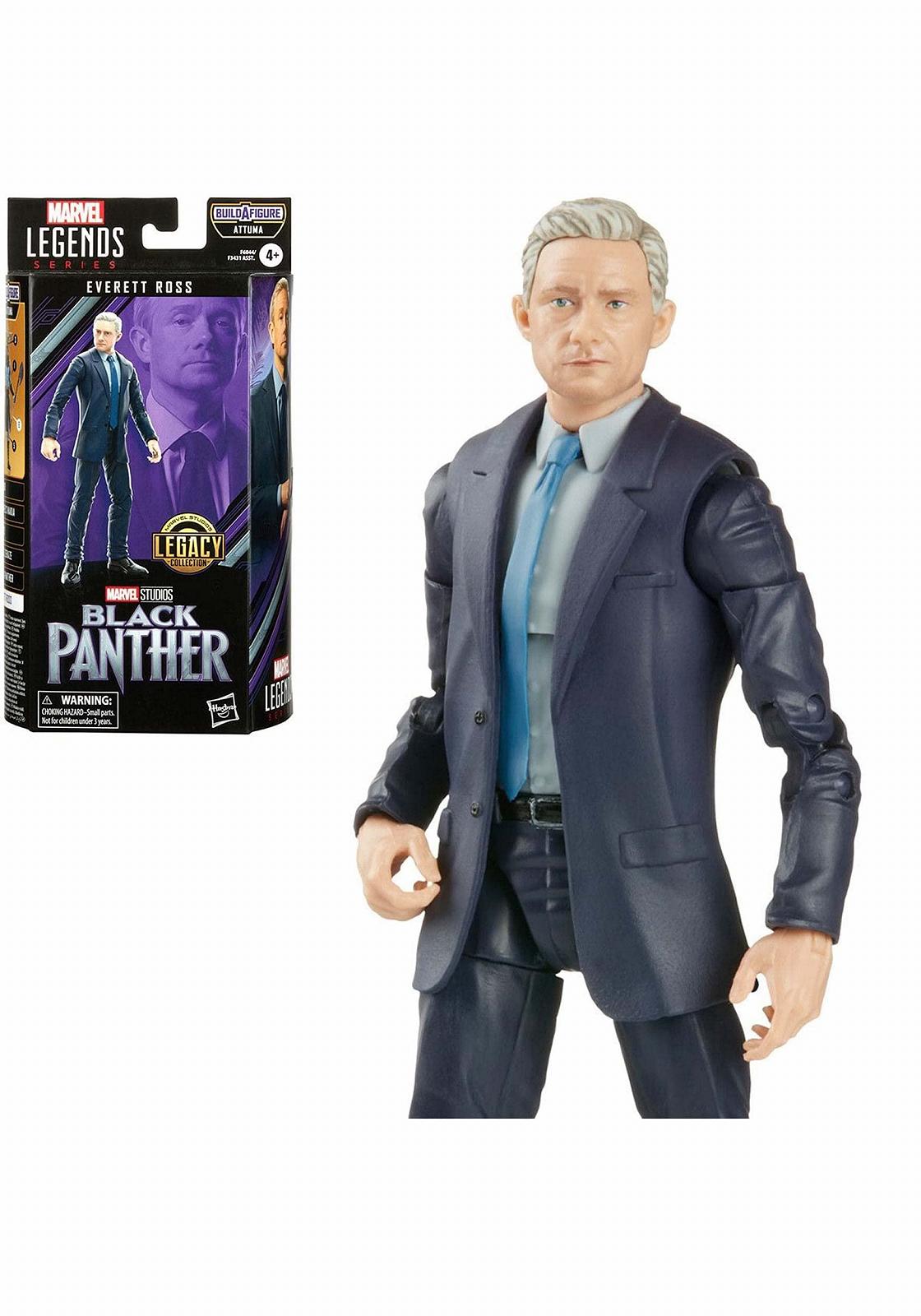 Фігурка Hasbro Marvel Legends Series Black Panther Legacy Collection Еверетт Росс, 15 см, Multi, з аксесуаром та елементами Build-A-Figure, фото №1