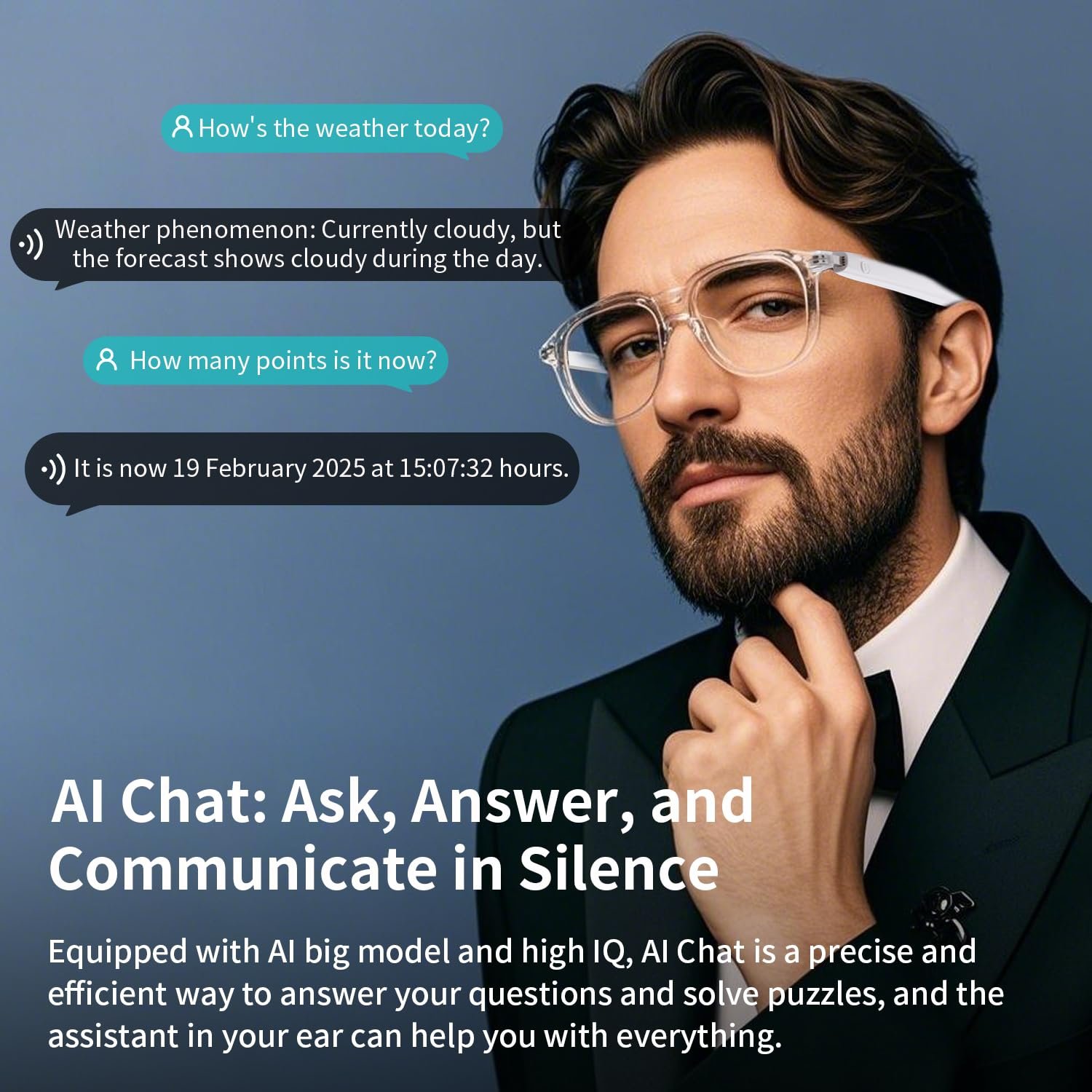 Умные очки-переводчик, двуязычный перевод в реальном времени, фото №7