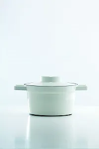 Кастрюля эмалированная 2.0 л 24 см Белая (Японский импорт / Упаковка и инструкция на японском языке) synthetic.ua - Фото 1