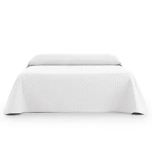 Покривало Sanelitex Habitat двостороннє Біле для ліжка 180 см - Фото 1