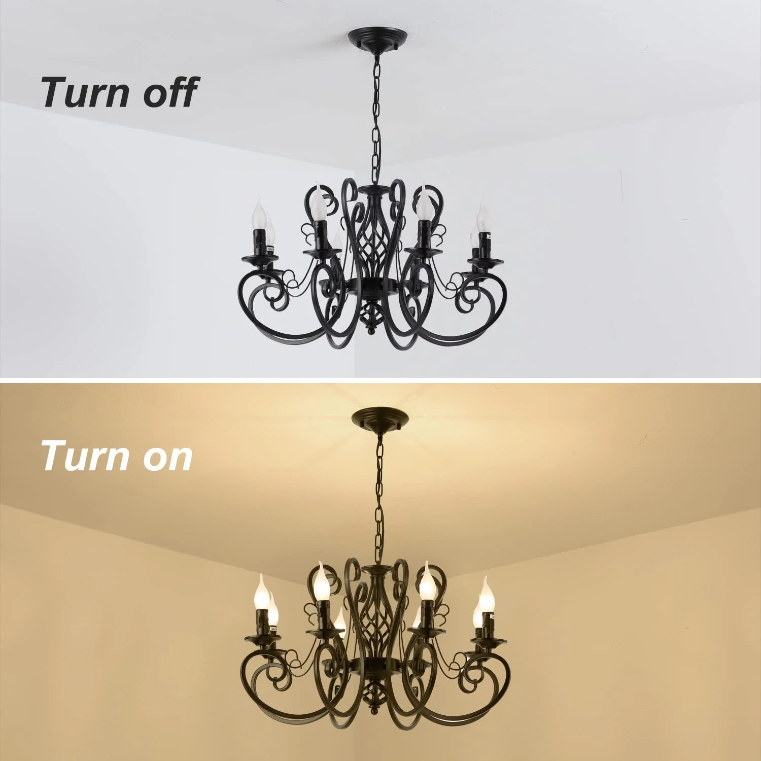 Люстра Ganeed Vintage French Country House 8 Lights Black, фото №2