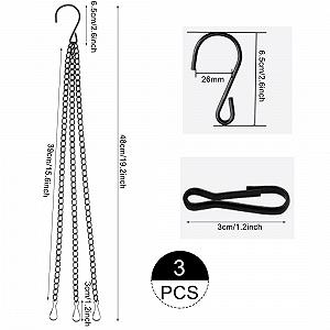 Ланцюжки для підвішування NUOOO металеві 16 дюймів набір з 3 шт. чорні synthetic.ua - Фото 1