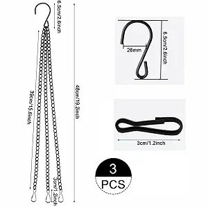 Ланцюжки для підвішування NUOOO металеві 16 дюймів набір з 3 шт. чорні synthetic.ua - Фото 1
