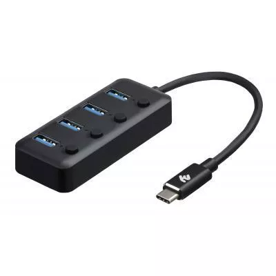 Концентратор 2E Type-C to 4xUSB3.0, with switch, 0.25 м (2E-W1406), фото №1