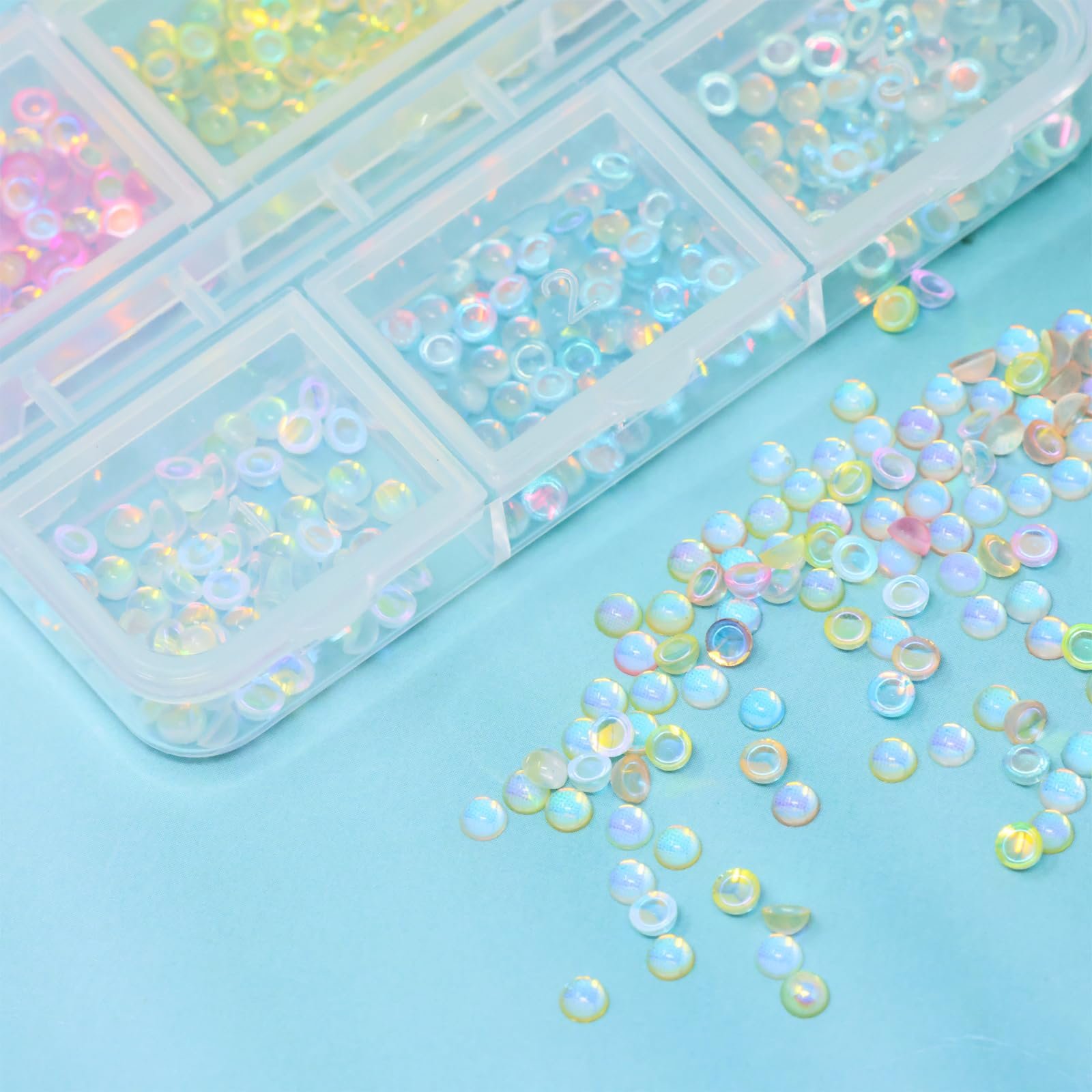 3D Жемчуг для ногтей Yueton Meerjungfrau, разноцветный жемчуг, подвески для нейл-арта, плоская задняя часть, хрустальное украшение для ногтей, DIY аксессуары для ногтей, фото №3