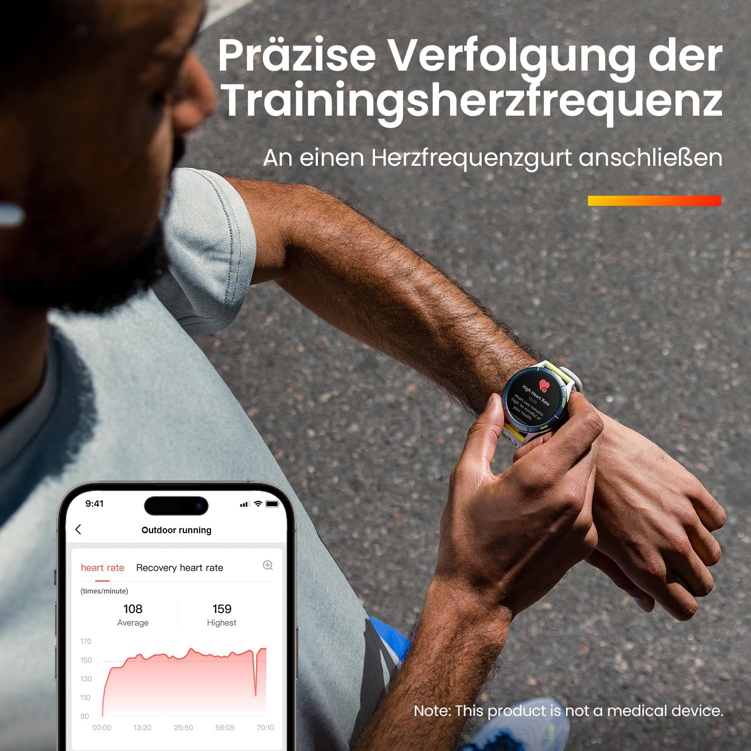Смарт-годинник біговий Amazfit Cheetah з Dual Band GPS, навігацією по маршруту та офлайн-картами, шаблоном тренувань, монітором серцевого ритму, вбудованою Alexa, час заряджання: близько 2 годин, фото №7