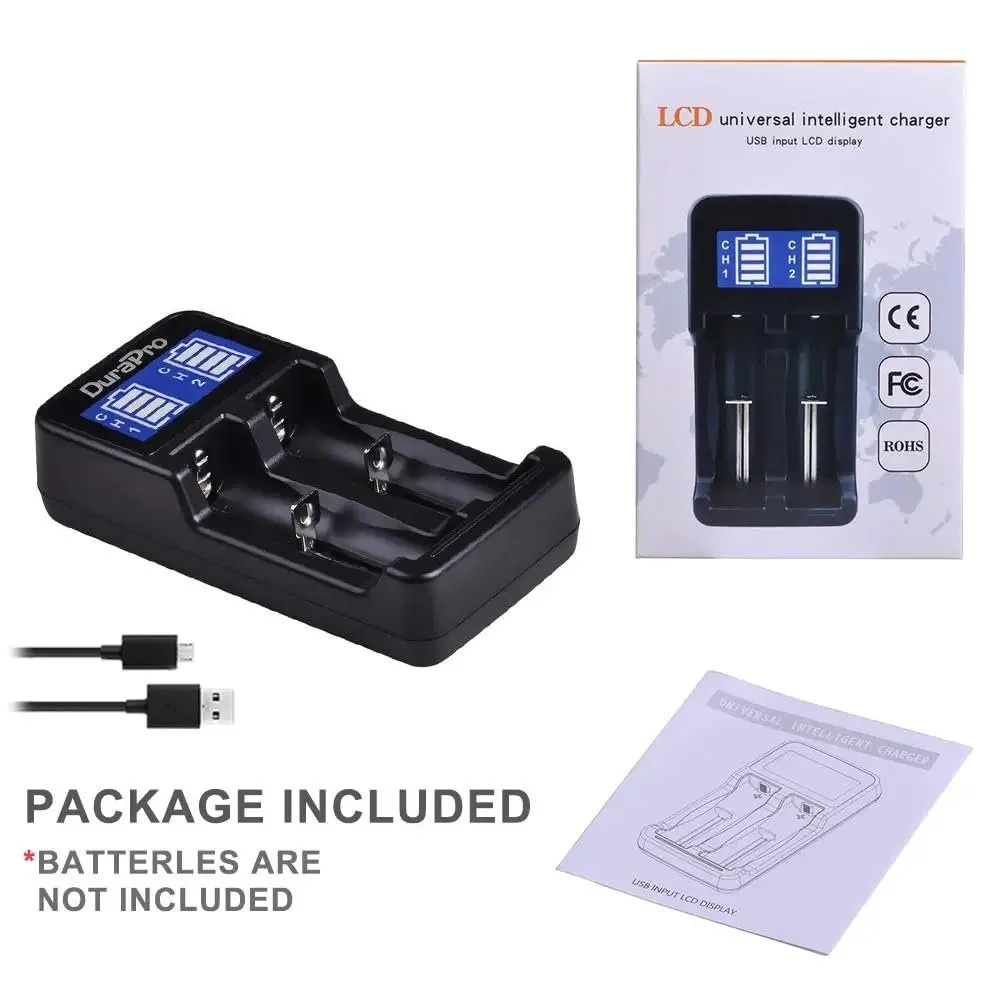 Зарядний пристрій DuraPro LCD Dual USB Intelligent для Li-Ion/NI-MH/NI-Cd 18650 18500 18490 18350 17670 17500 16340 (RCR123) 14500 AА AАA AAAA, фото №7