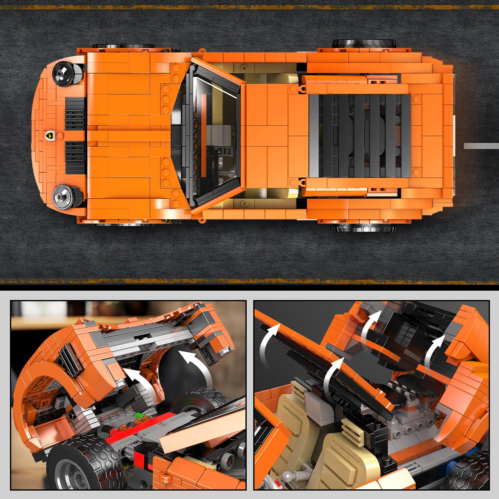 Модель конструктор Mould King 10116 автомобіль 1607 деталі статична версія, фото №4
