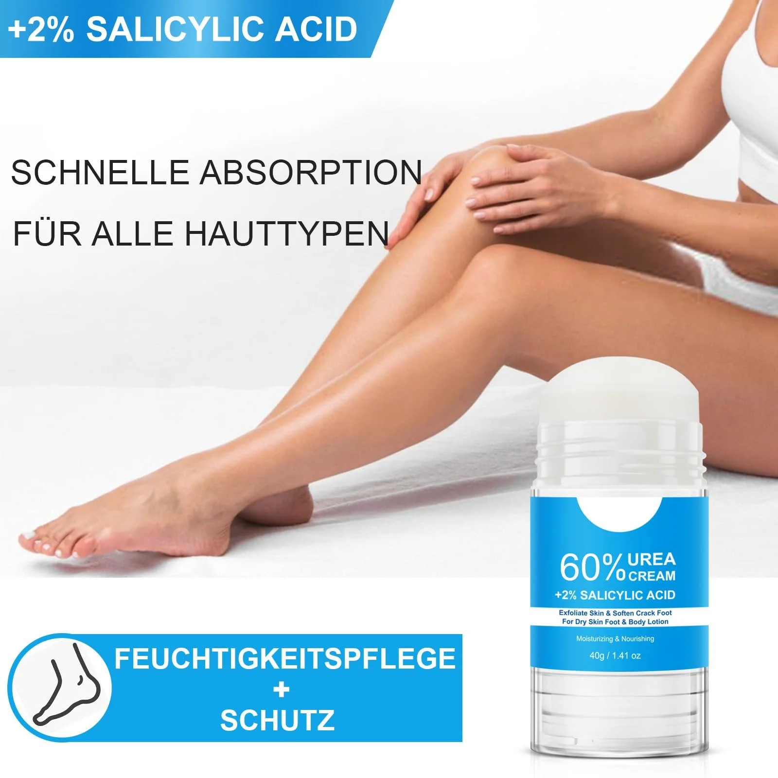 Крем для ног с мочевиной 60% и салициловой кислотой 2% против мозолей 2 шт., фото №2