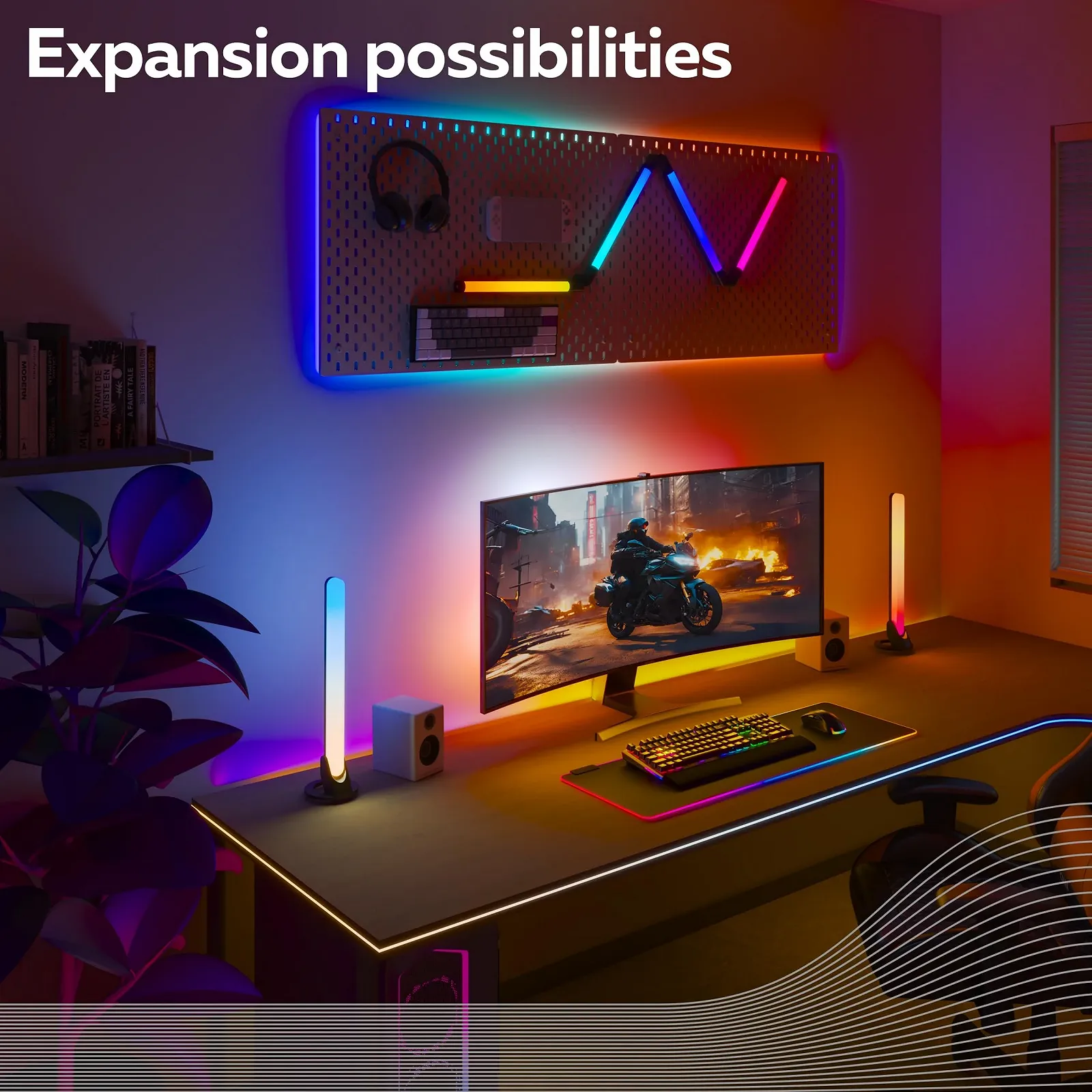 Світлодіодна панель для монітора CALEX Gaming LightBar RGBIC Razer Chroma Синхронізація з ПК, фото №2