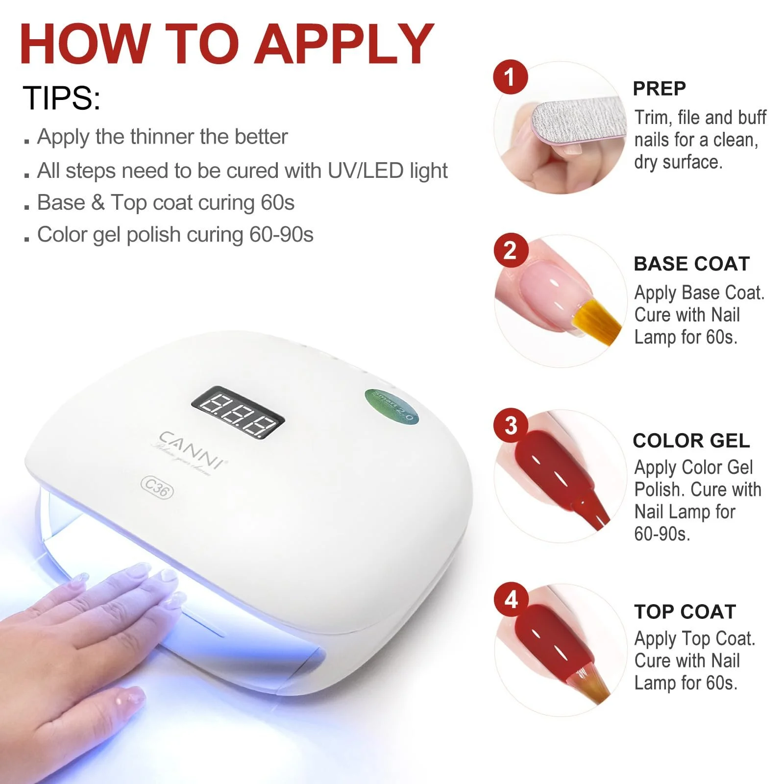 Гель-лак CANNI UV Gel 9098, фото №5