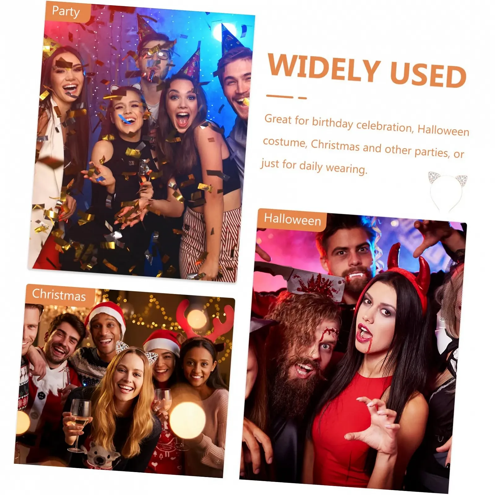 Обруч Вушка кота Garneck з блискітками, фото №4