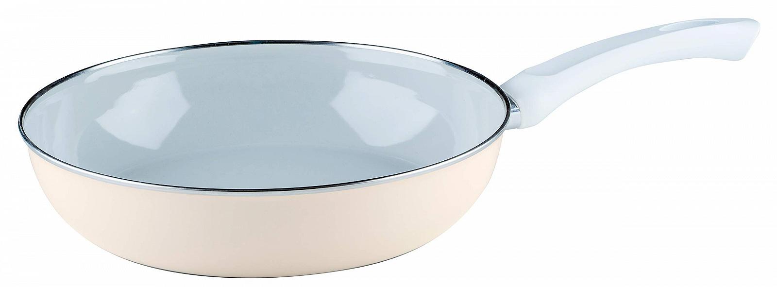 Сковорода Riess Nouvelle-Avorio Top 3000 Эмалированная Диаметр-28 см Молочно-коричневая, фото №1 Сковорода Riess Nouvelle-Avorio Top 3000 Эмалированная Диаметр-28 см Молочно-коричневая, фото №1