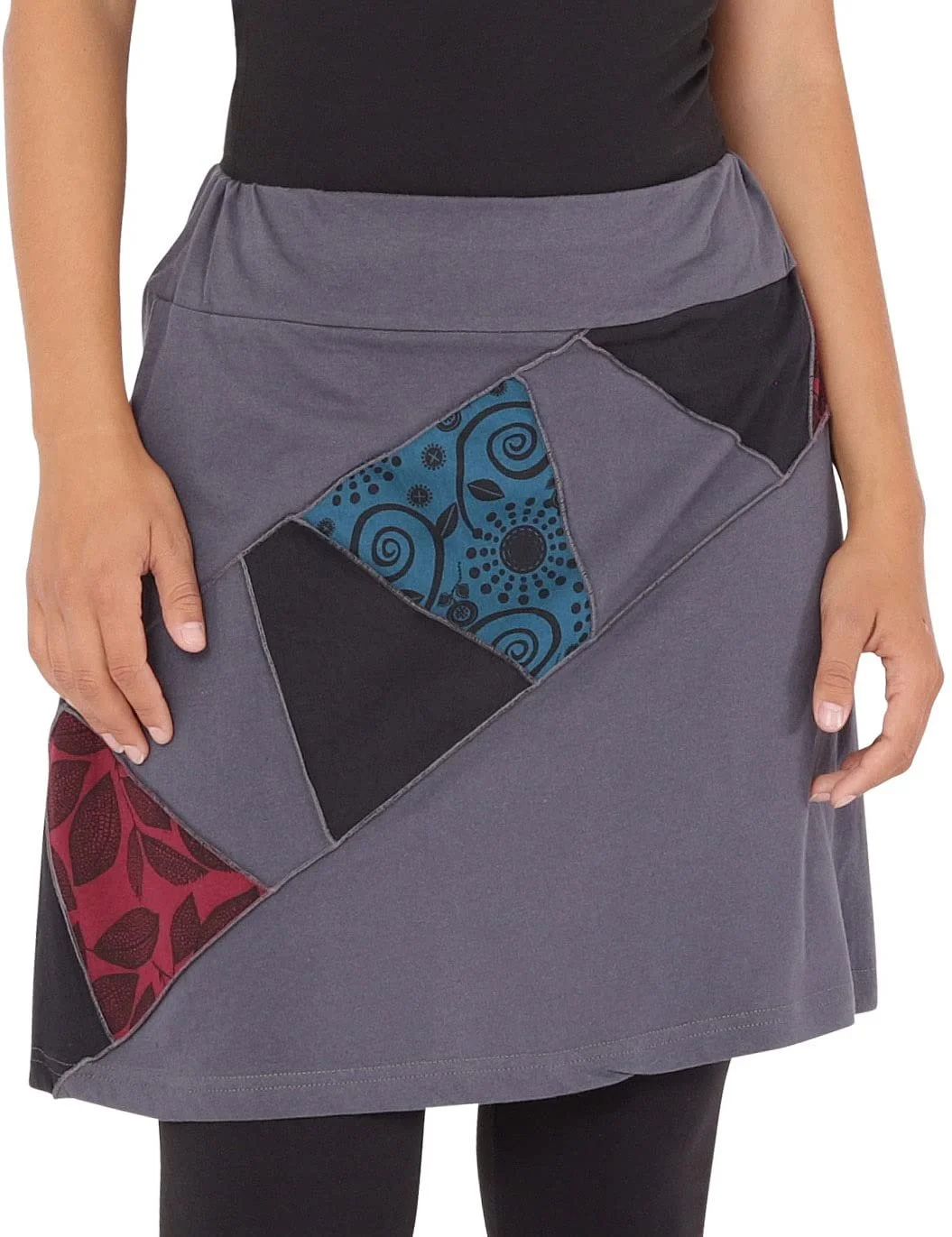 Трикотажная юбка PUREWONDER SK274 женская летняя с вставками, фото №1