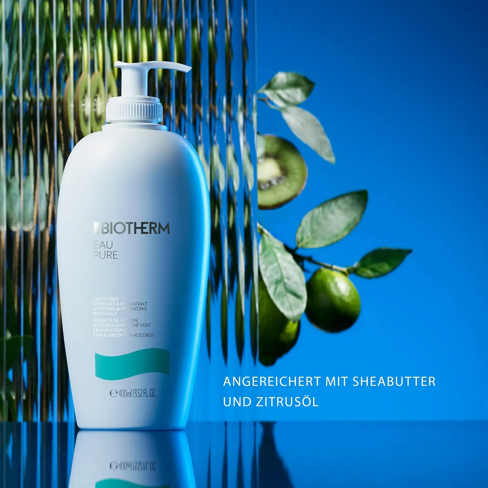 Лосьйон для тіла Biotherm Eau Pure для інтенсивного зволоження та захисту шкіри, догляд за тілом з маслом ши, 400 мл, фото №6