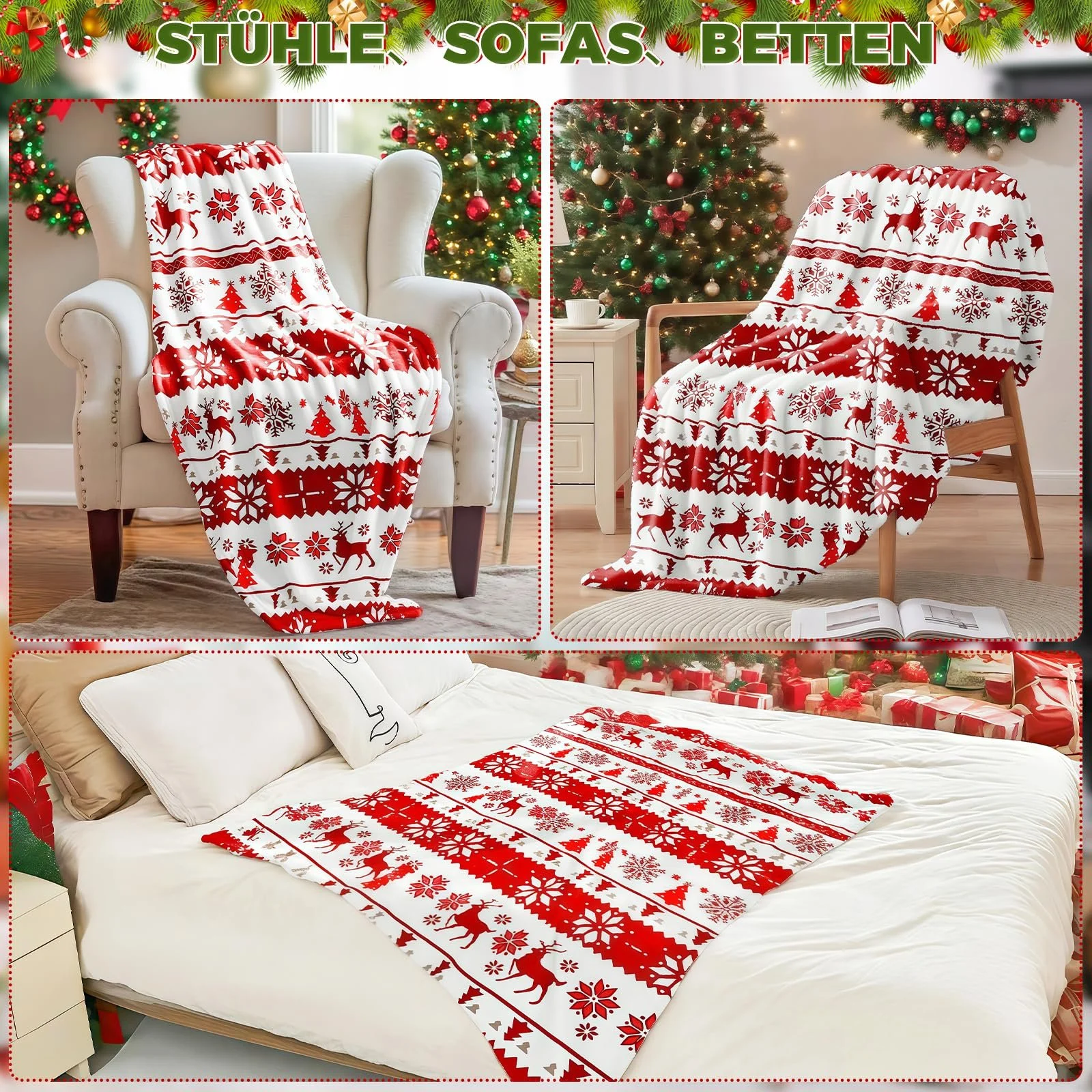 Покривало Різдвяна для дивану, Диван-ліжко, Кушетка, фото №5