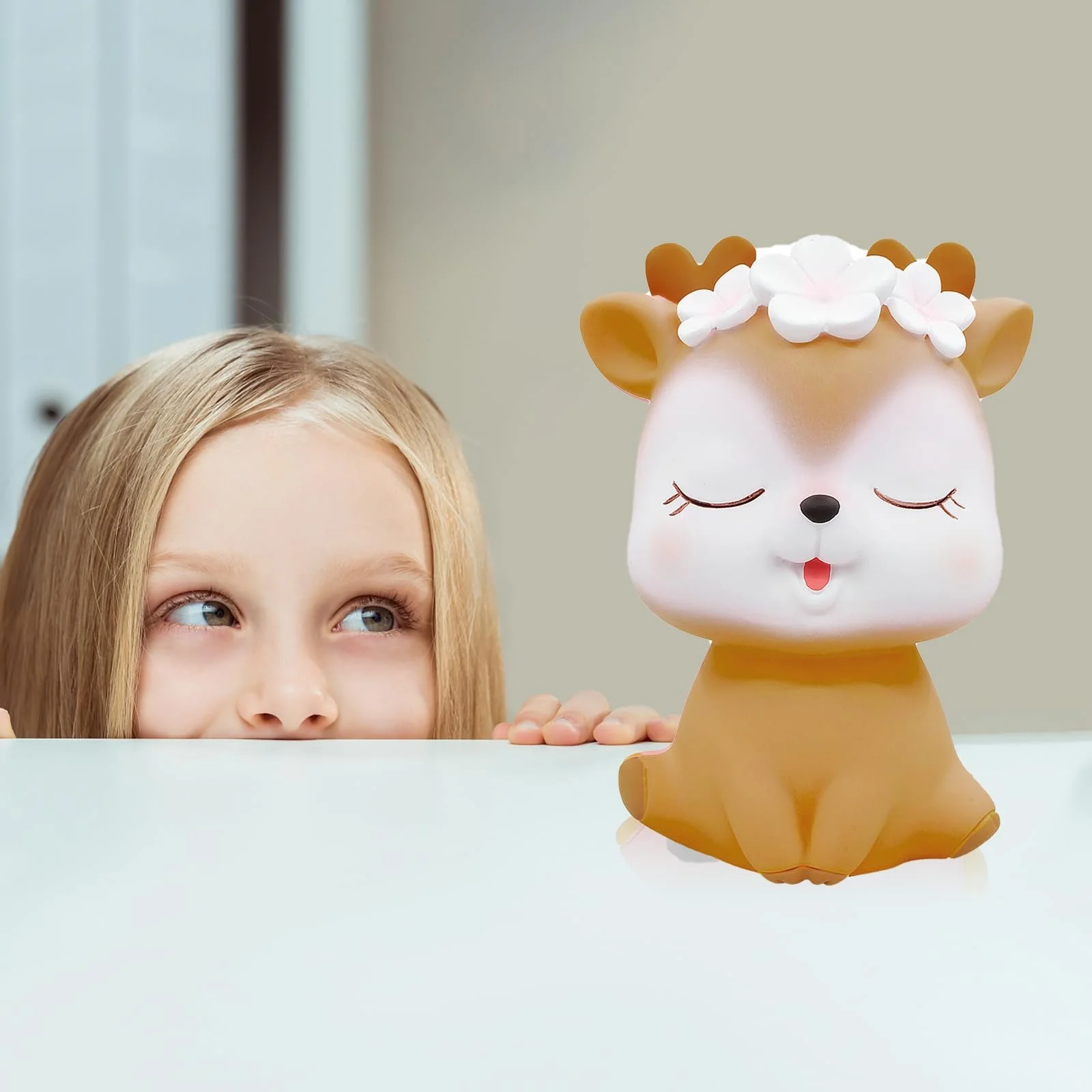 Дитяча скарбничка Олень пластикова коричнева, фото №4