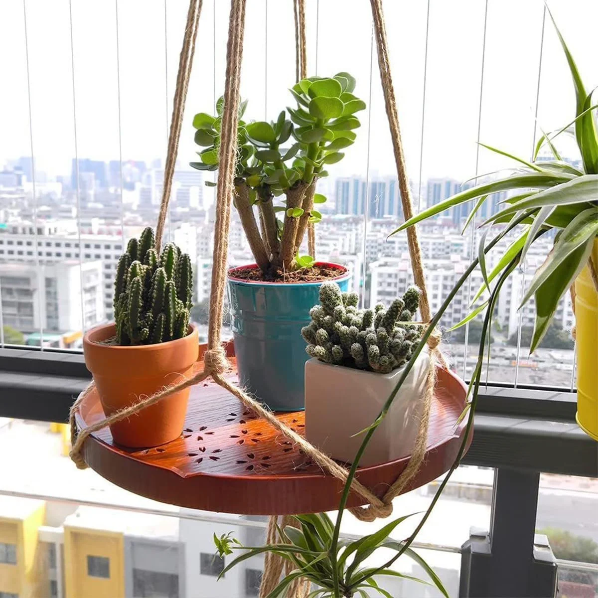 Підвісні кошики макраме 6 шт. бавовняна мотузка, фото №6 Підвісні кошики макраме 6 шт. бавовняна мотузка, фото №6