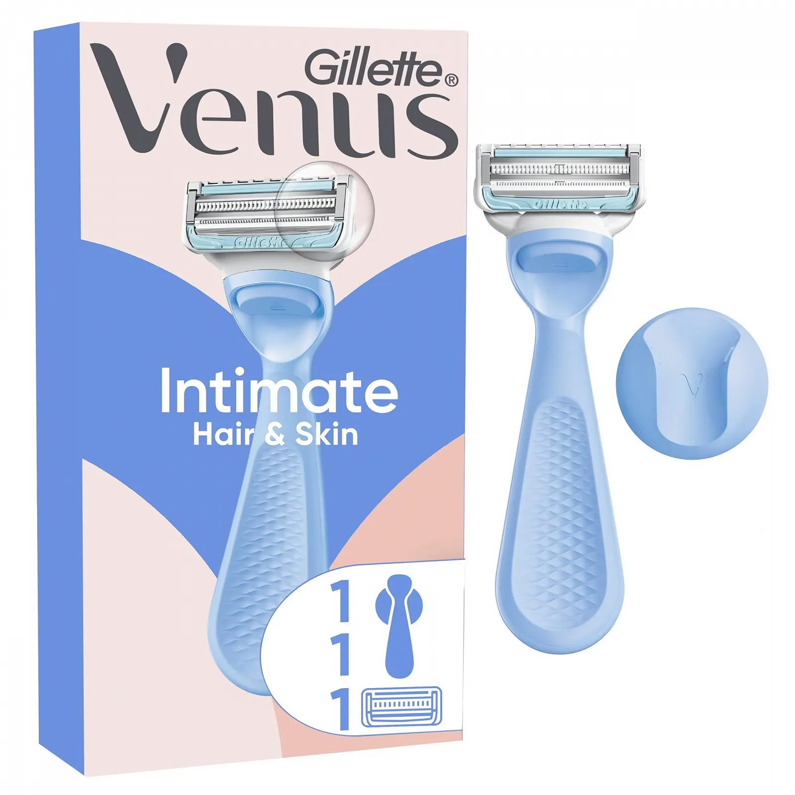 Бритва Gillette Venus Intimate + 1 сменное лезвие, фото №1 Бритва Gillette Venus Intimate + 1 сменное лезвие, фото №1