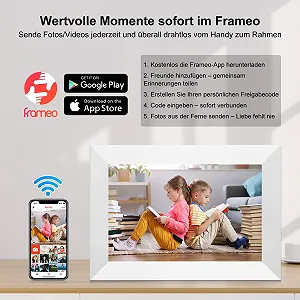 Цифровая фоторамка Frameo 10.1" HD IPS Touchscreen WiFi 16 ГБ White synthetic.ua - Фото 1