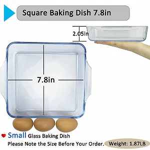 Форма для запекания Стеклянная квадратная Боросиликатное стекло 7.8 дюйма для духовки и аэрофритюрницы synthetic.ua - Фото 1