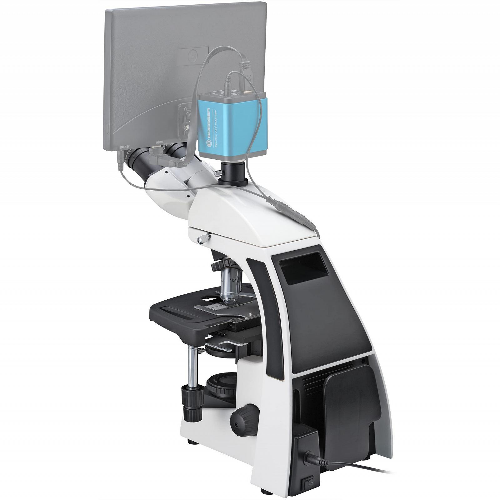 Микроскоп Bresser Science Infinity Professional, тринокулярный, проходящий свет, увеличение 40-1000x, planachr линзы, подсветка Köhlerian, очень яркий 3W LED, коаксиальный поперечный столик, c-mount адаптер, фото №5