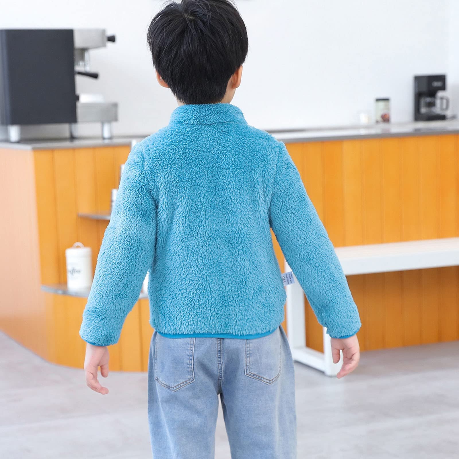 Двусторонняя флисовая куртка AYSDSKI Однотонная зимняя куртка для девочек Детская плюшевая куртка с воротником-стойкой Куртка-бомбер Переходная куртка 2-13 лет, фото №4 Двусторонняя флисовая куртка AYSDSKI Однотонная зимняя куртка для девочек Детская плюшевая куртка с воротником-стойкой Куртка-бомбер Переходная куртка 2-13 лет, фото №4