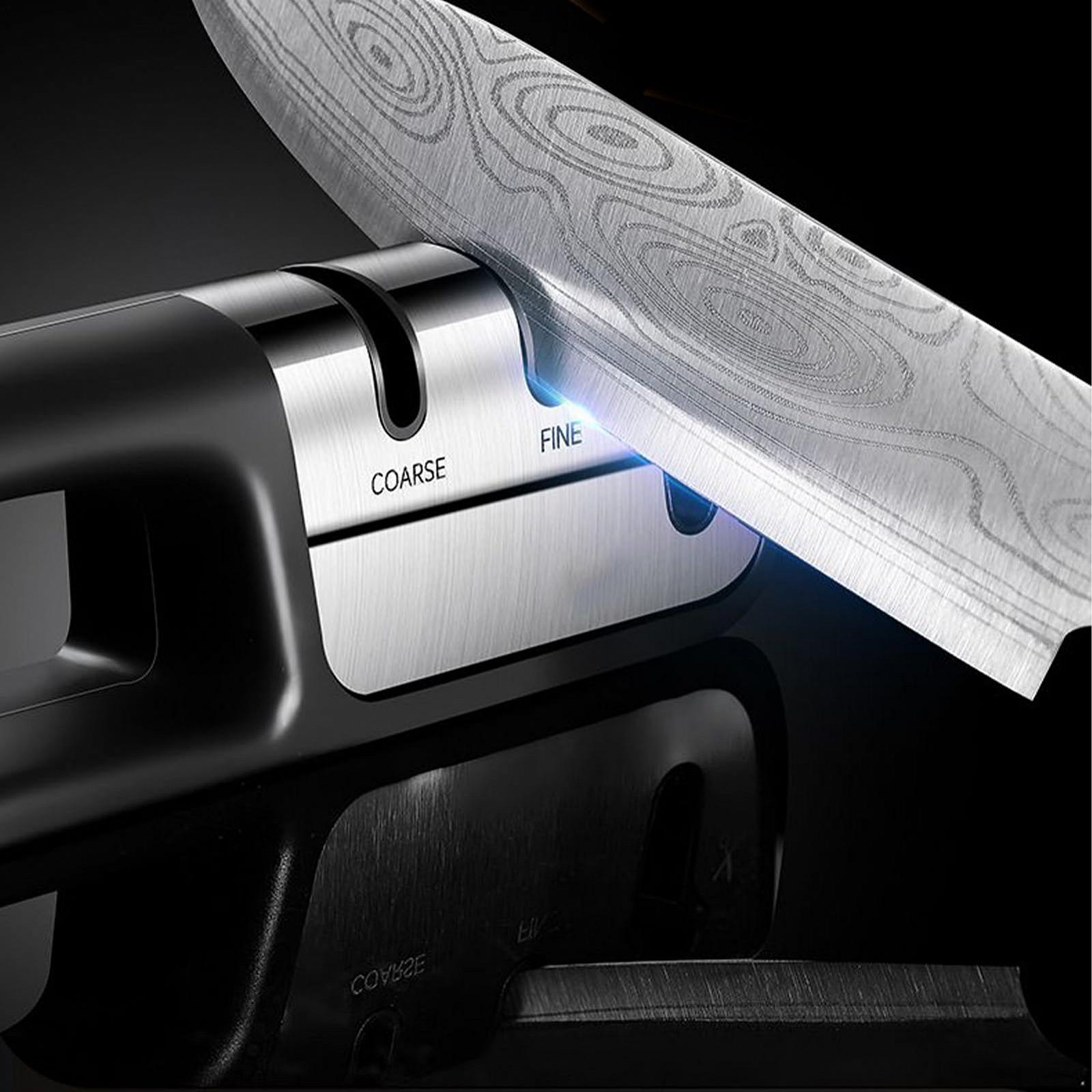 Точилка для кухонных ножей и ножниц 3-ступенчатая Профессиональная Нескользящая, фото №6