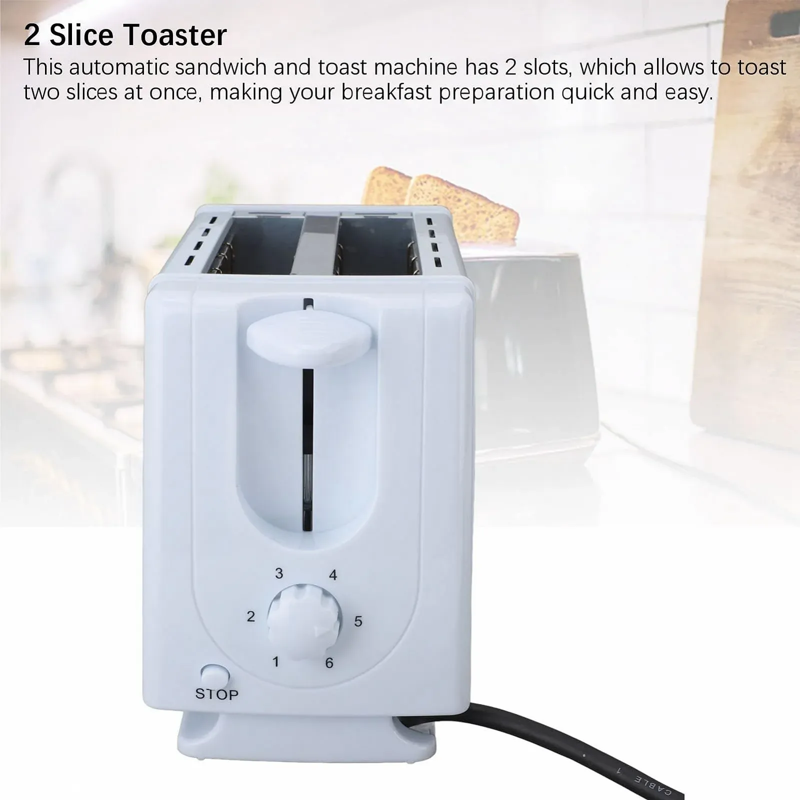 Тостер Автоматичний 2 слоти Нержавіюча сталь і пластик Широкі слоти Повністю автоматичний, фото №2 Тостер Автоматичний 2 слоти Нержавіюча сталь і пластик Широкі слоти Повністю автоматичний, фото №2