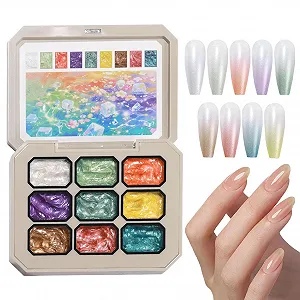 Гель-лак Mihauuke Палитра, Градиентный гель для рисования, Палитра из 9 цветов с аксессуарами для рисования, дизайна, маникюра дома, для женщин и девушек - Фото 1