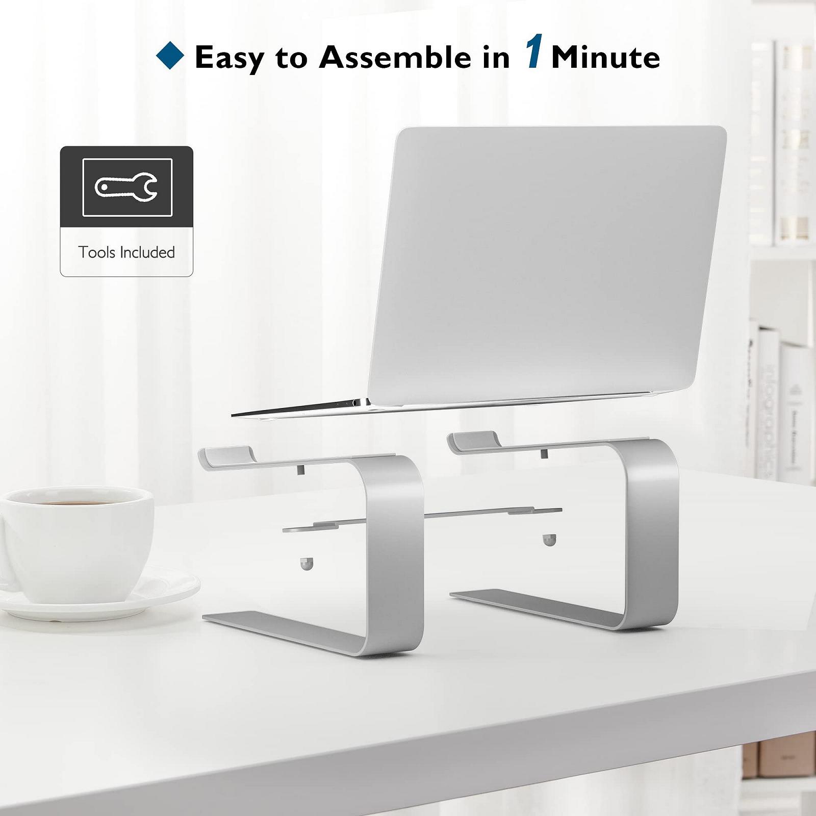 Підставка для ноутбука BONTEC Ергономічна Сумісна з 10-17.3 дюймовими нутбуками Срібляста, фото №6 Підставка для ноутбука BONTEC Ергономічна Сумісна з 10-17.3 дюймовими нутбуками Срібляста, фото №6