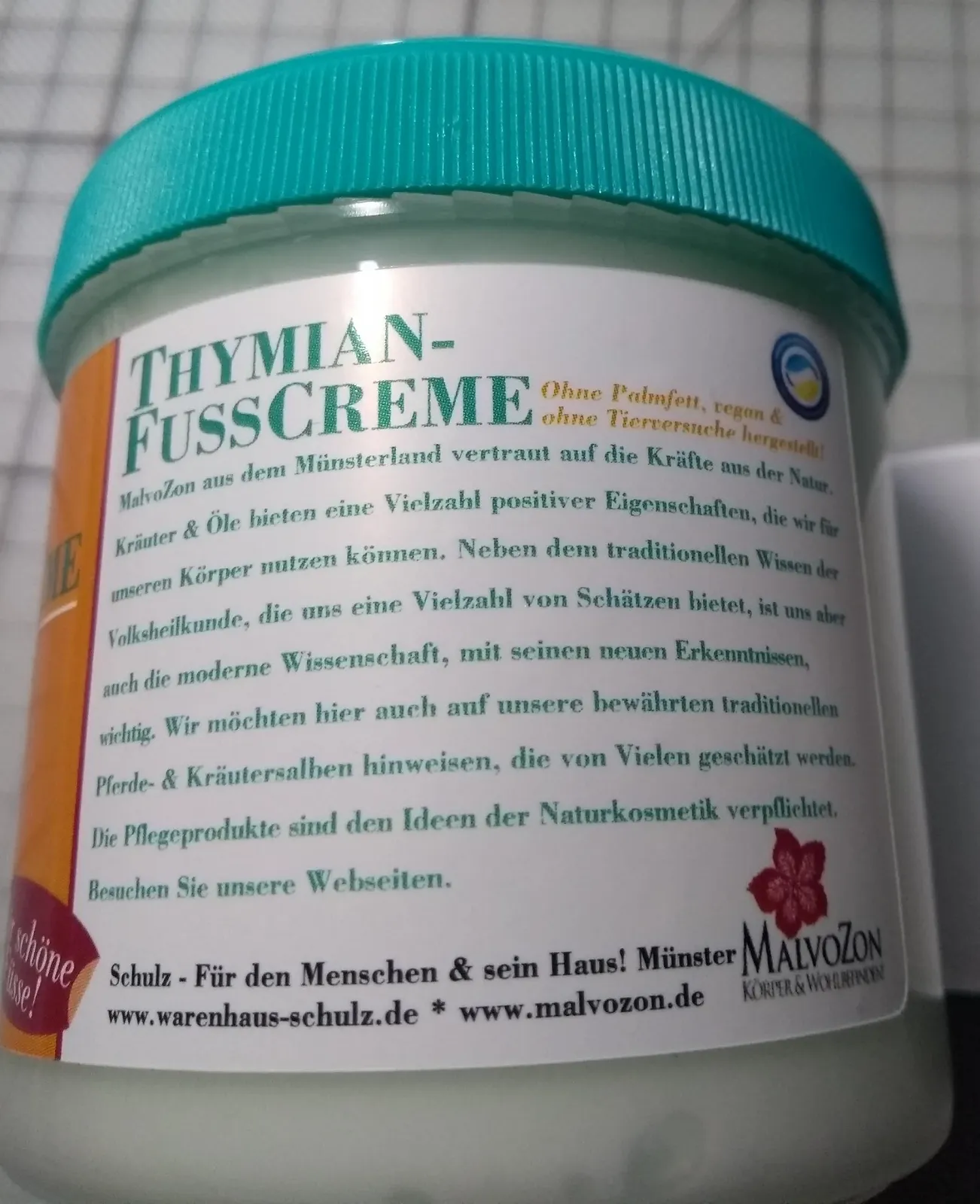 Крем для ног MalvoZon Thyme с маслом конопли и касторки 230 мл, фото №3