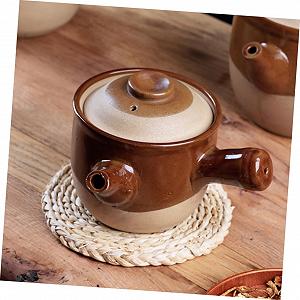 Ківш керамічний Малий з носиком та теплоізолюючою ручкою, Термостійкий synthetic.ua - Фото 1