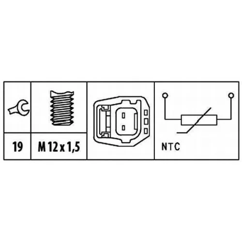 Датчик температури охолоджувальної рідини HELLA 6PT 009 309-461 для VOLVO верхній передній, фото №2 Датчик температури охолоджувальної рідини HELLA 6PT 009 309-461 для VOLVO верхній передній, фото №2