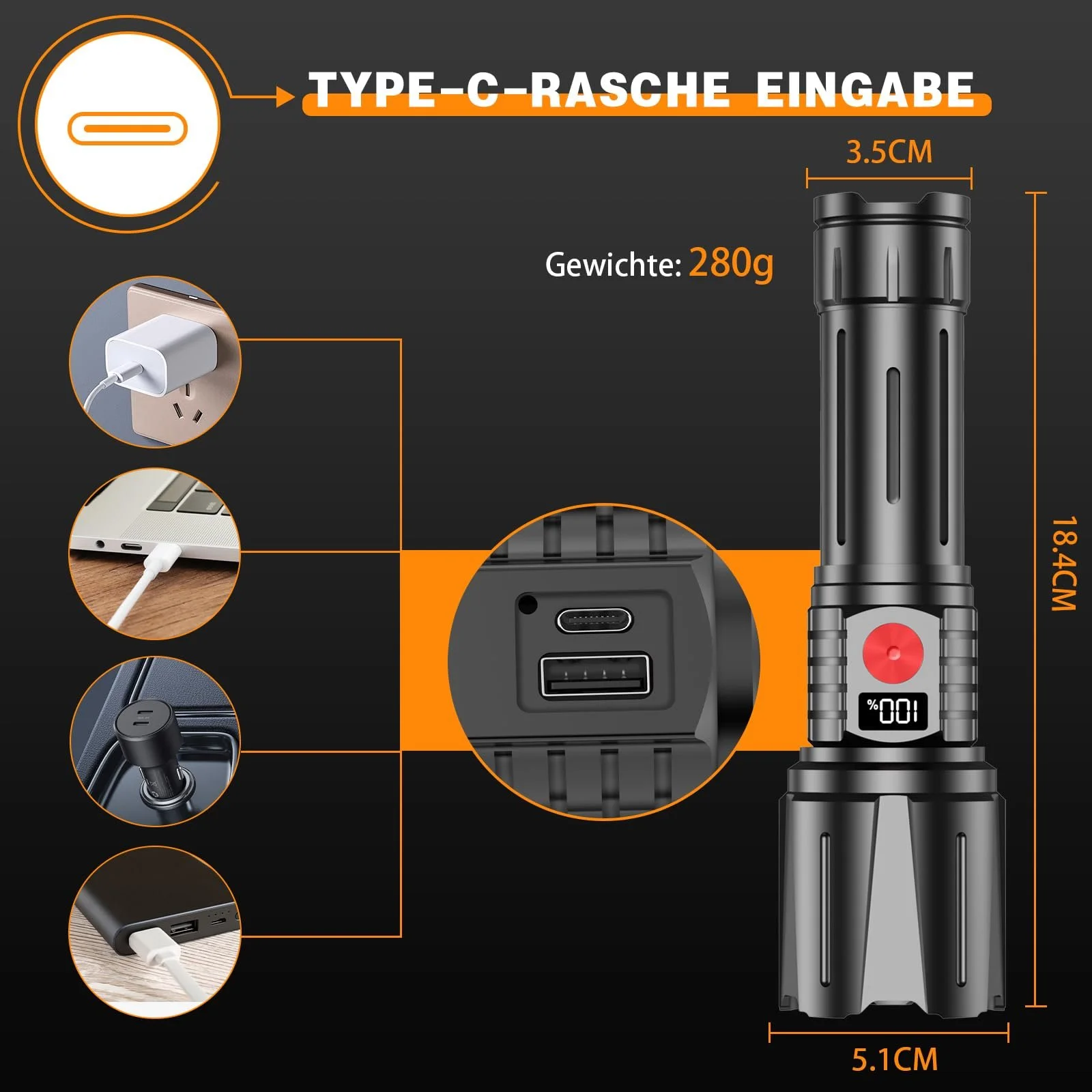 Ліхтар LED Акумуляторний 500 000 Люмен, LED Ліхтар Надзвичайно Яскравий Військовий, Дуже Яскраві Акумуляторні, фото №7