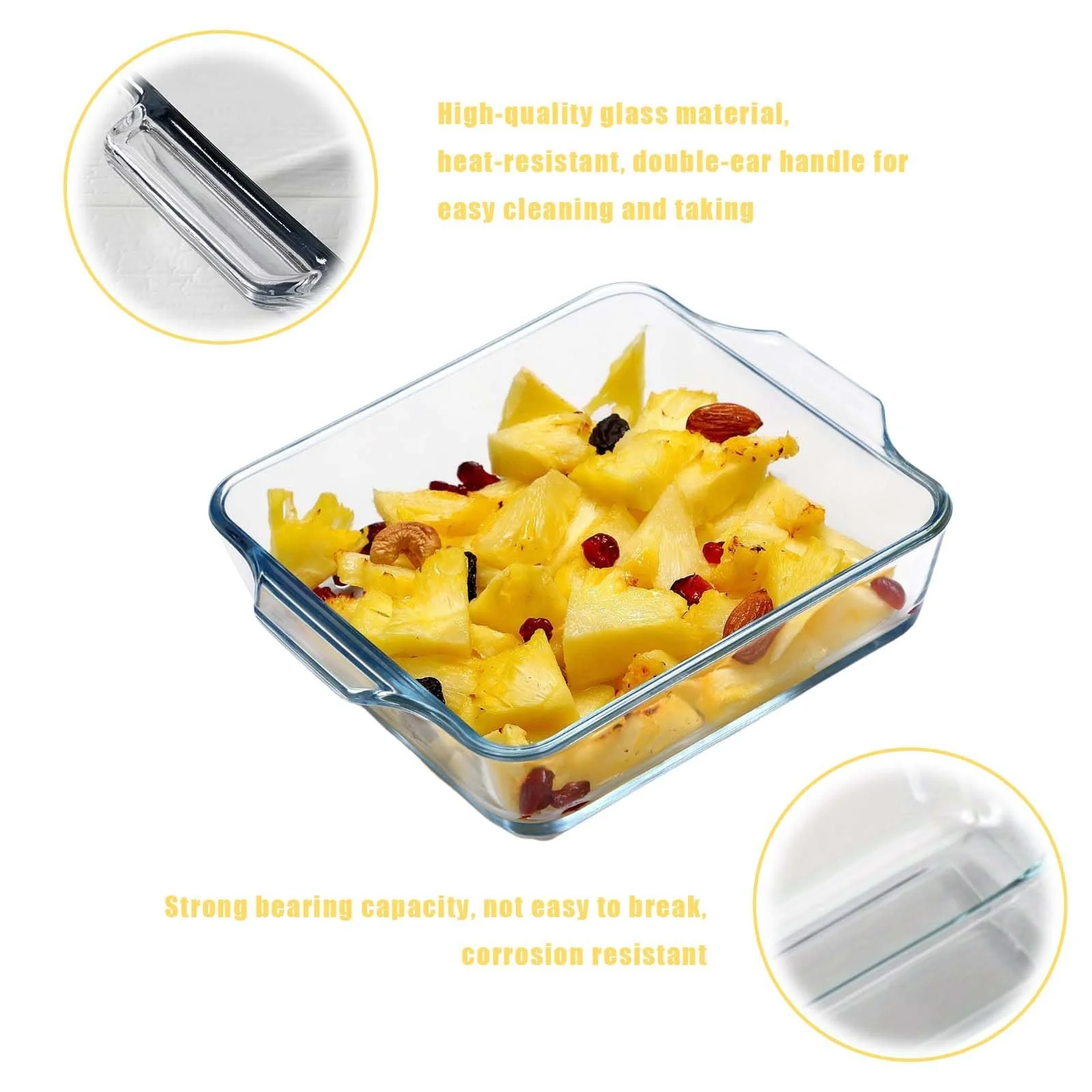 Форма для запекания MINZHI 0,5 л боросиликатное стекло для микроволновой печи духовки и холодильника, фото №4