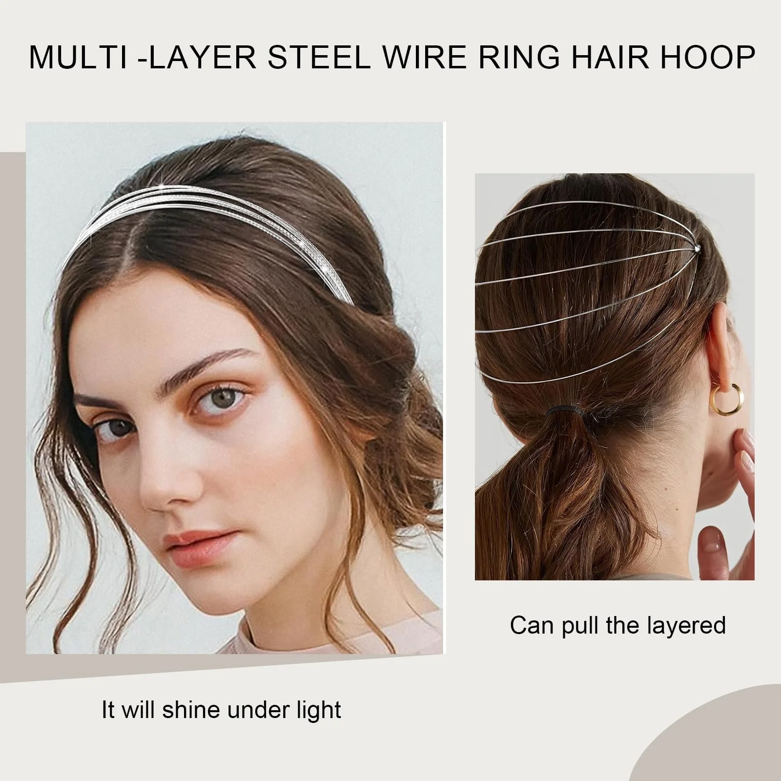 Металлический Обруч Серебристый, фото №3